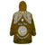 Personalised Marshall Islands Wearable Blanket Hoodie Gold Polynesian Tribal Mix Coat Of Arms - Wonder Print Shop