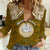 Personalised Marshall Islands Women Casual Shirt Gold Polynesian Tribal Mix Coat Of Arms - Wonder Print Shop