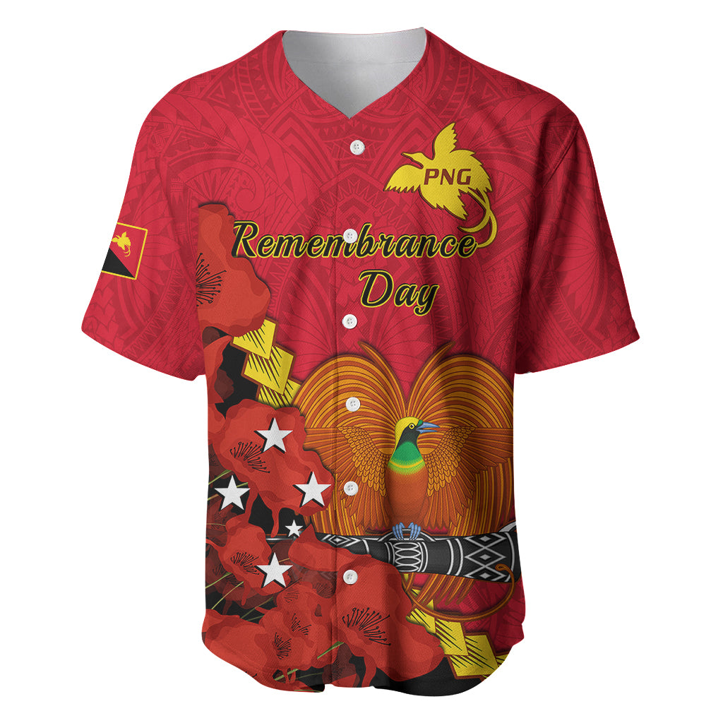 Polynesian Pride Remembrance Day PNG Baseball Jersey Papua New Guinea We Will Remember Them - Wonder Print Shop