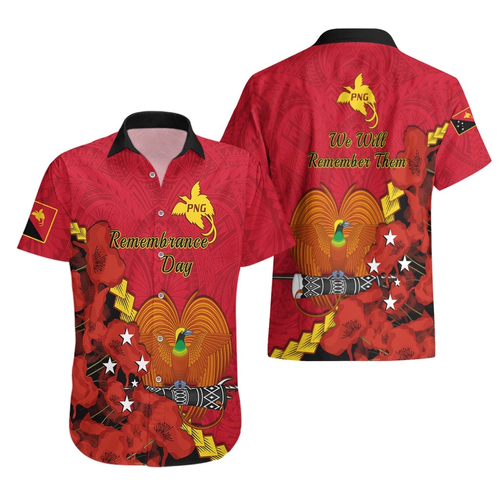 Polynesian Pride Remembrance Day PNG Hawaiian Shirt Papua New Guinea We Will Remember Them - Wonder Print Shop