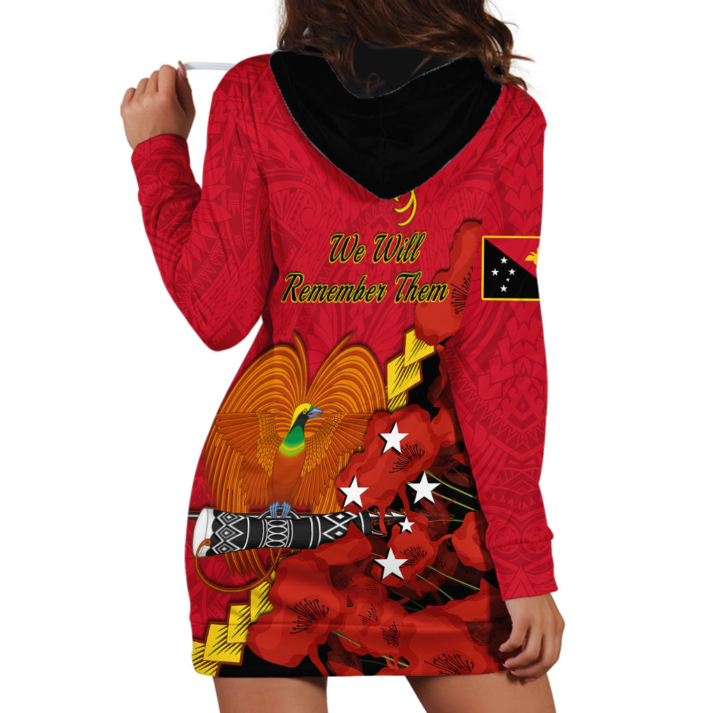 Polynesian Pride Remembrance Day PNG Hoodie Dress Papua New Guinea We Will Remember Them - Wonder Print Shop