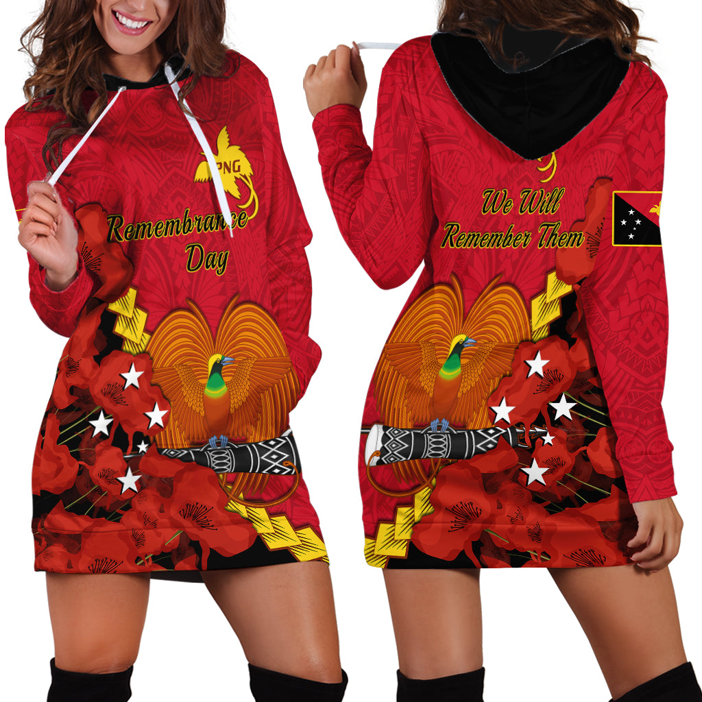 Polynesian Pride Remembrance Day PNG Hoodie Dress Papua New Guinea We Will Remember Them - Wonder Print Shop