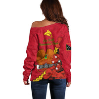 Polynesian Pride Remembrance Day PNG Off Shoulder Sweater Papua New Guinea We Will Remember Them - Wonder Print Shop