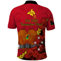 Polynesian Pride Remembrance Day PNG Polo Shirt Papua New Guinea We Will Remember Them - Wonder Print Shop