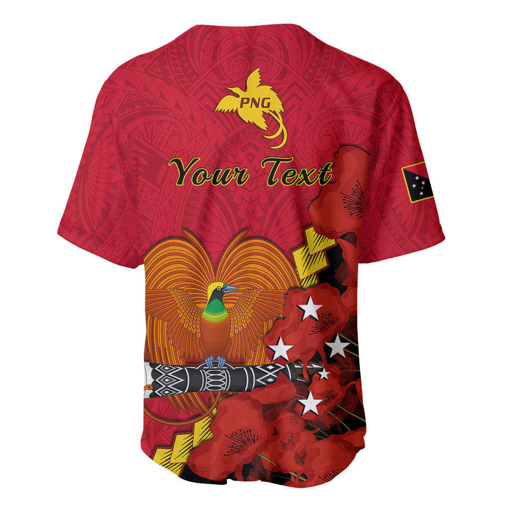 Personalised Remembrance Day PNG Baseball Jersey Papua New Guinea We Will Remember Them - Wonder Print Shop