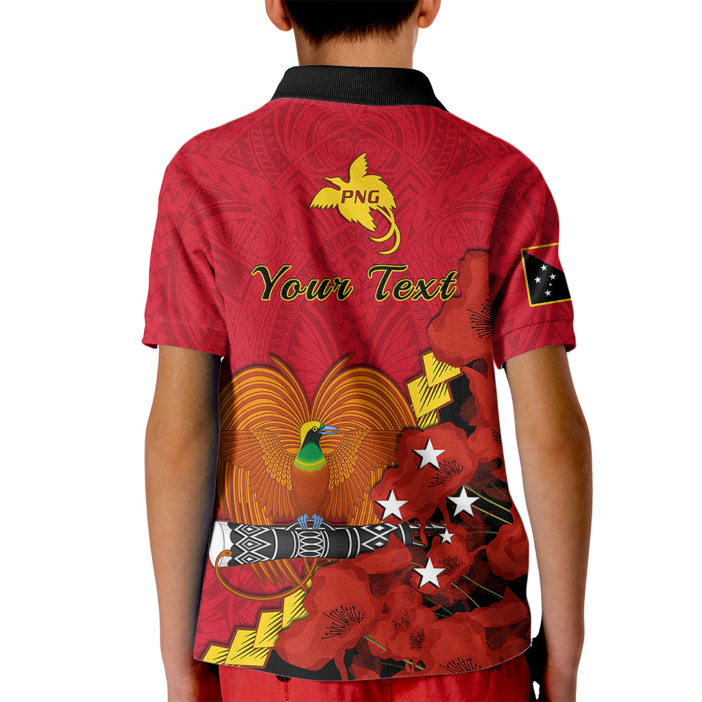 Personalised Remembrance Day PNG Kid Polo Shirt Papua New Guinea We Will Remember Them - Wonder Print Shop