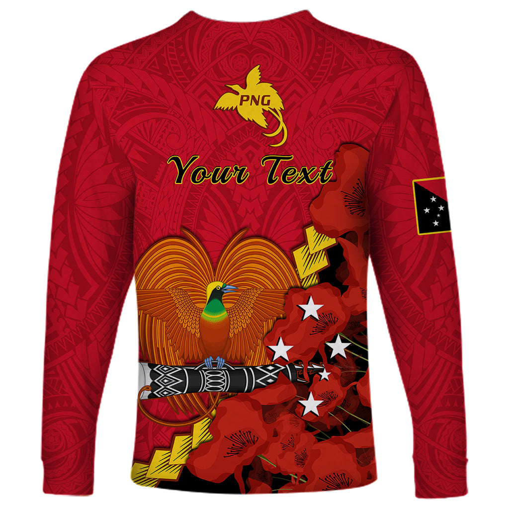 Personalised Remembrance Day PNG Long Sleeve Shirt Papua New Guinea We Will Remember Them - Wonder Print Shop