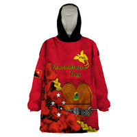 Personalised Remembrance Day PNG Wearable Blanket Hoodie Papua New Guinea We Will Remember Them - Wonder Print Shop