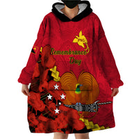 Personalised Remembrance Day PNG Wearable Blanket Hoodie Papua New Guinea We Will Remember Them - Wonder Print Shop