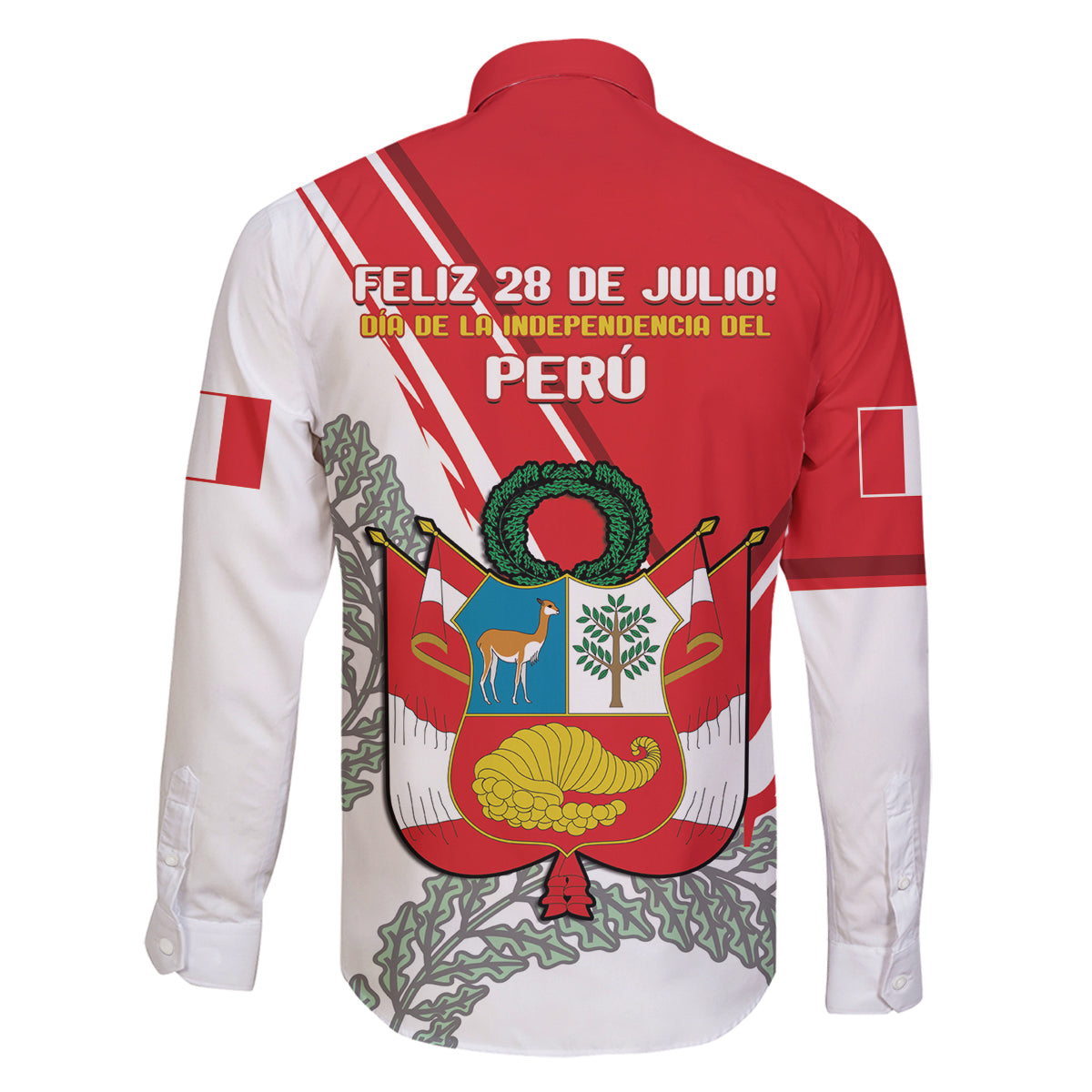 Peru Independence Day Family Matching Off Shoulder Short Dress and Hawaiian Shirt Peruvian Coat Of Arms Feliz 28 de Julio - Wonder Print Shop