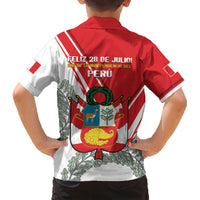 Peru Independence Day Family Matching Short Sleeve Bodycon Dress and Hawaiian Shirt Peruvian Coat Of Arms Feliz 28 de Julio - Wonder Print Shop