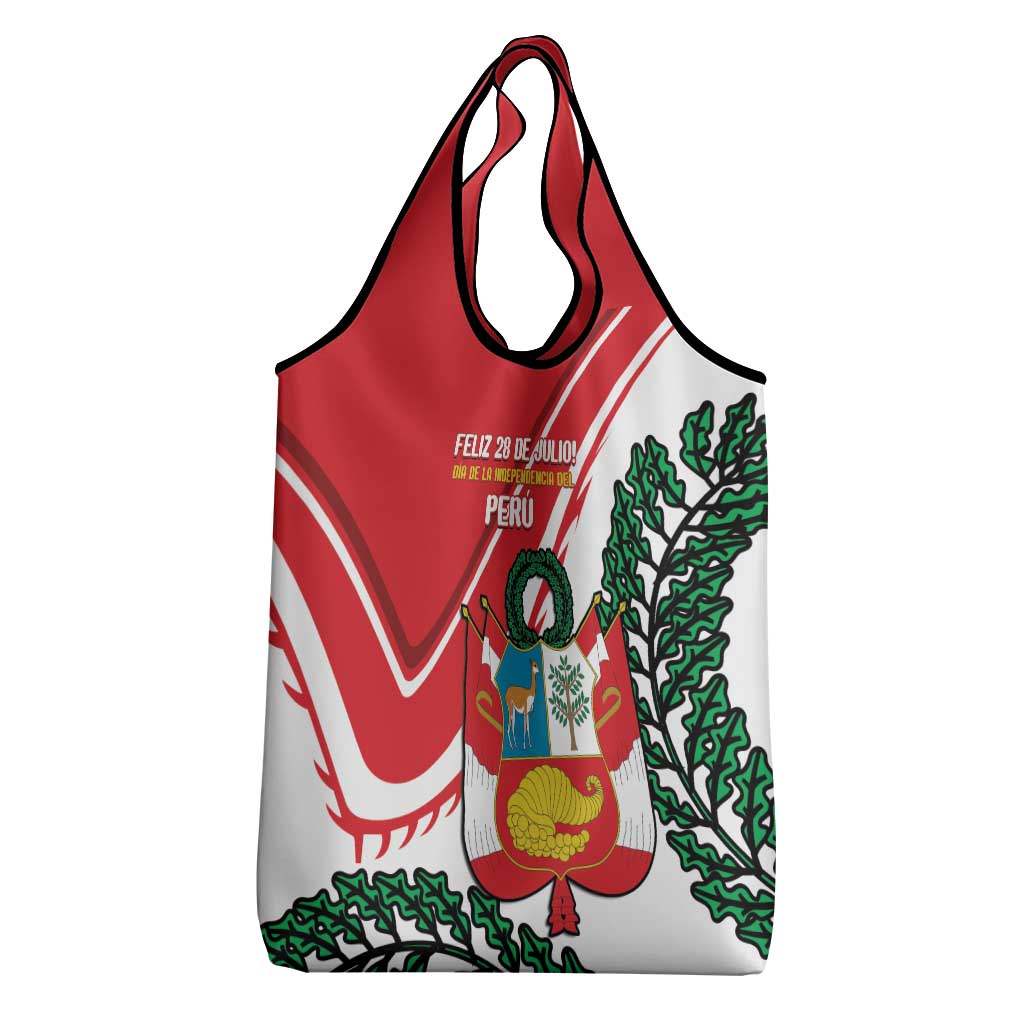 Peru Independence Day Grocery Bag Peruvian Coat Of Arms Feliz 28 de Julio