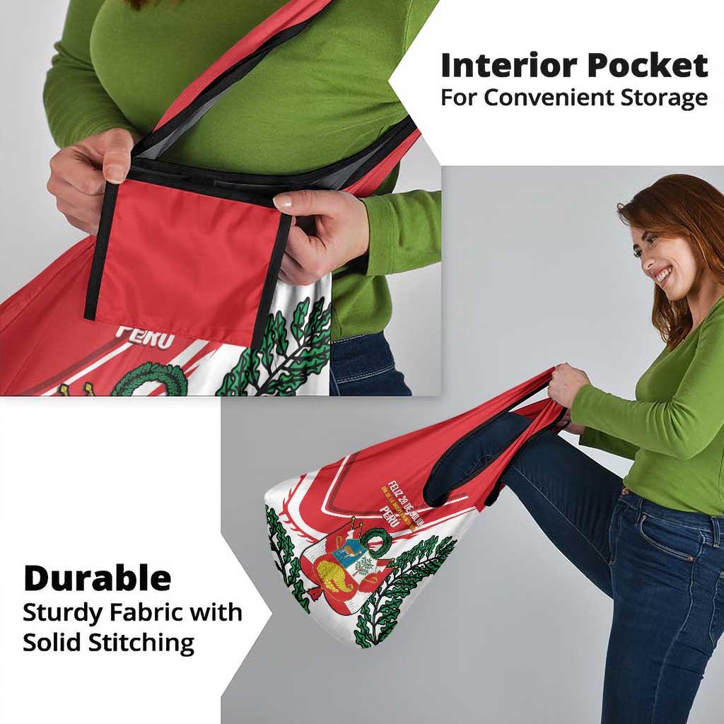 Peru Independence Day Grocery Bag Peruvian Coat Of Arms Feliz 28 de Julio