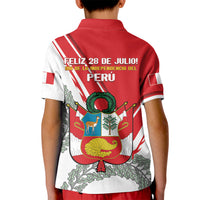Peru Independence Day Kid Polo Shirt Peruvian Coat Of Arms Feliz 28 de Julio - Wonder Print Shop