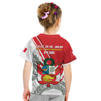 Peru Independence Day Kid T Shirt Peruvian Coat Of Arms Feliz 28 de Julio - Wonder Print Shop