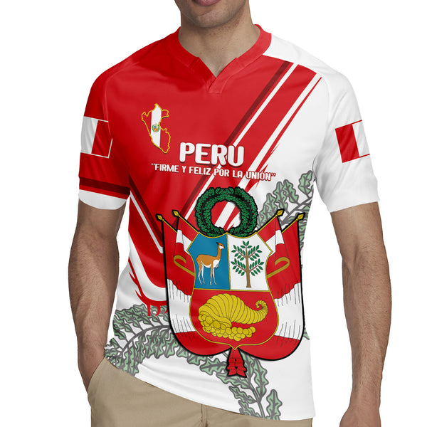Peru Independence Day Rugby Jersey Peruvian Coat Of Arms Feliz 28 de J ...