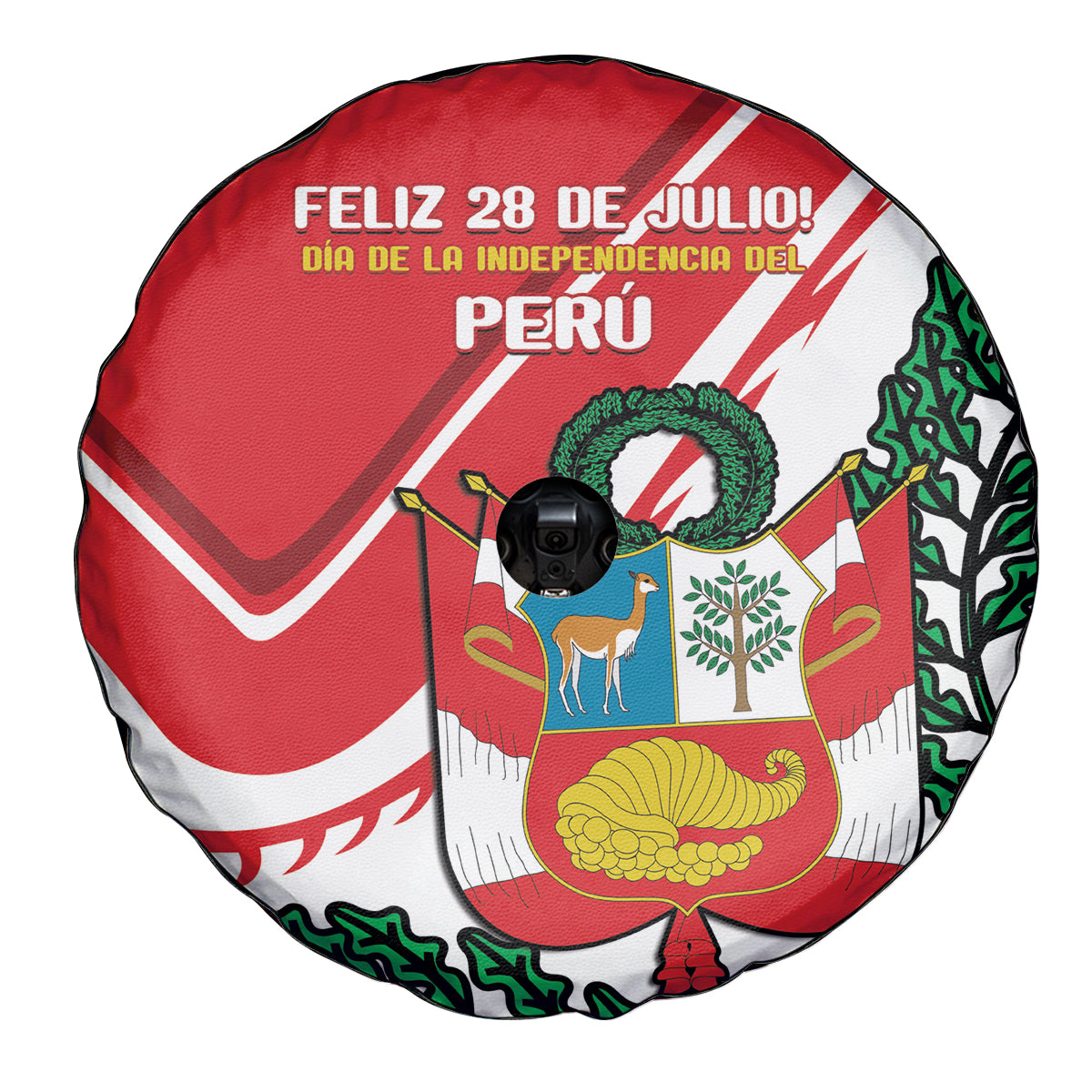 Peru Independence Day Spare Tire Cover Peruvian Coat Of Arms Feliz 28 de Julio - Wonder Print Shop