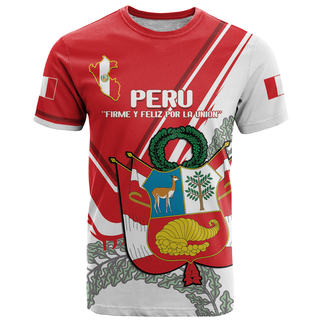 Peru Independence Day T Shirt Peruvian Coat Of Arms Feliz 28 de Julio - Wonder Print Shop
