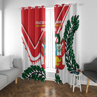 Peru Independence Day Window Curtain Peruvian Coat Of Arms Feliz 28 de Julio - Wonder Print Shop
