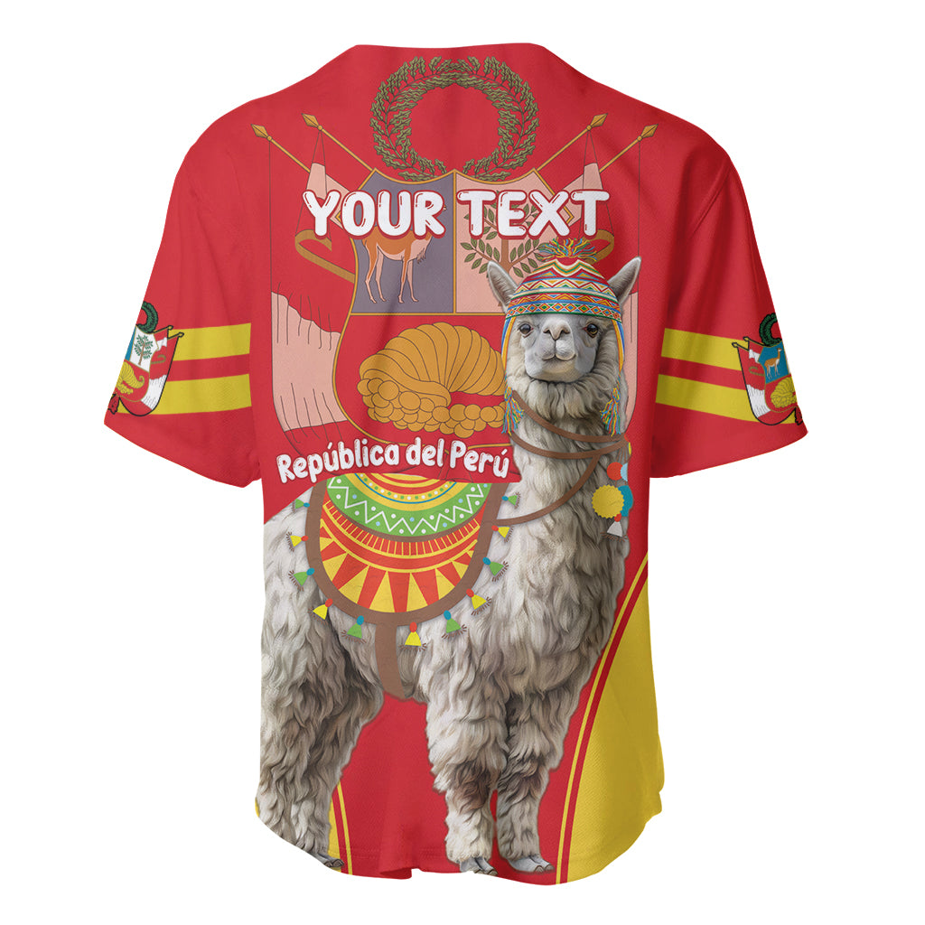 Personalised Peru Independence Day Baseball Jersey Peruvian Alpaca Feliz 28 de Julio - Wonder Print Shop