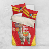 Personalised Peru Independence Day Bedding Set Peruvian Alpaca Feliz 28 de Julio - Wonder Print Shop