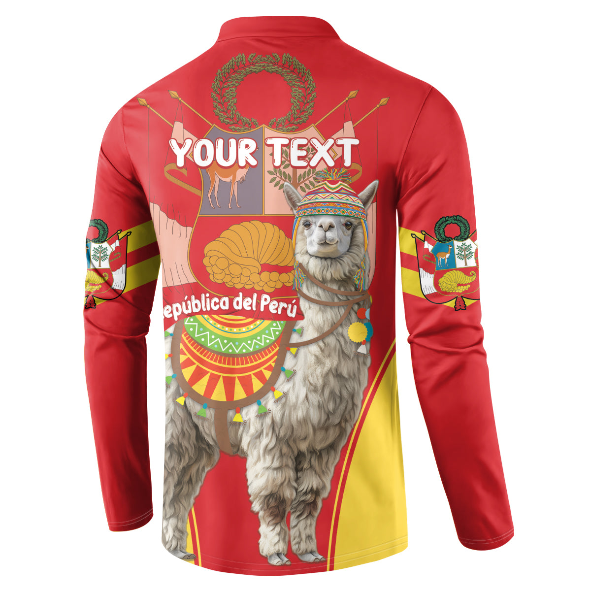 Personalised Peru Independence Day Button Sweatshirt Peruvian Alpaca Feliz 28 de Julio - Wonder Print Shop