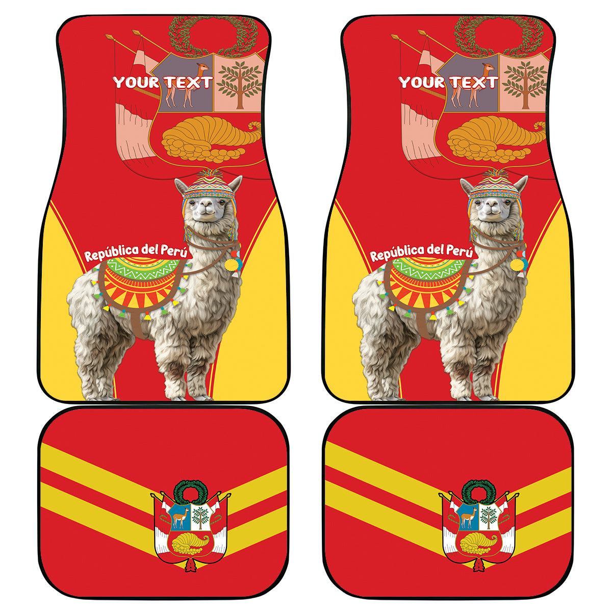 Personalised Peru Independence Day Car Mats Peruvian Alpaca Feliz 28 de Julio - Wonder Print Shop