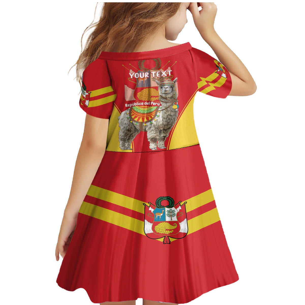 Personalised Peru Independence Day Family Matching Mermaid Dress and Hawaiian Shirt Peruvian Alpaca Feliz 28 de Julio - Wonder Print Shop