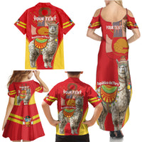 Personalised Peru Independence Day Family Matching Summer Maxi Dress and Hawaiian Shirt Peruvian Alpaca Feliz 28 de Julio - Wonder Print Shop