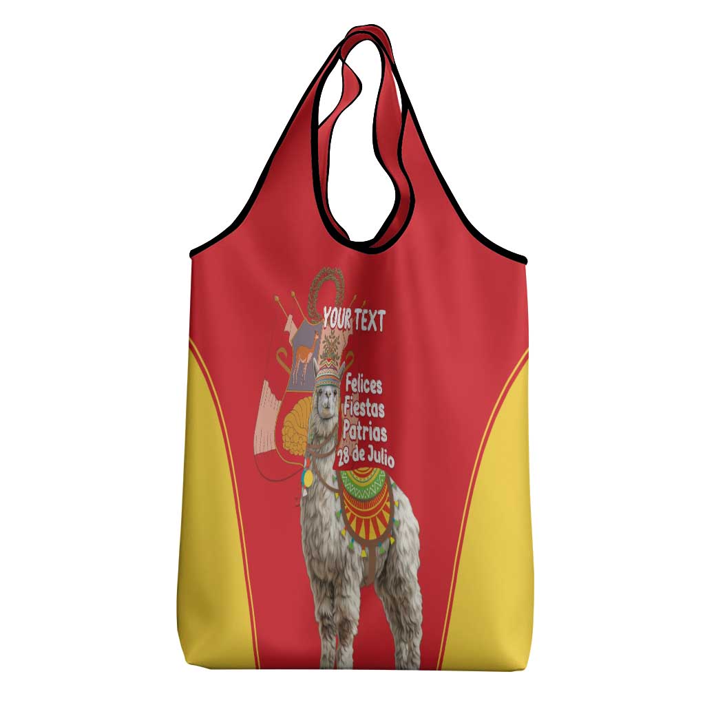 Personalised Peru Independence Day Grocery Bag Peruvian Alpaca Feliz 28 de Julio