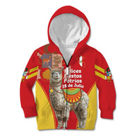 Personalised Peru Independence Day Kid Hoodie Peruvian Alpaca Feliz 28 de Julio - Wonder Print Shop
