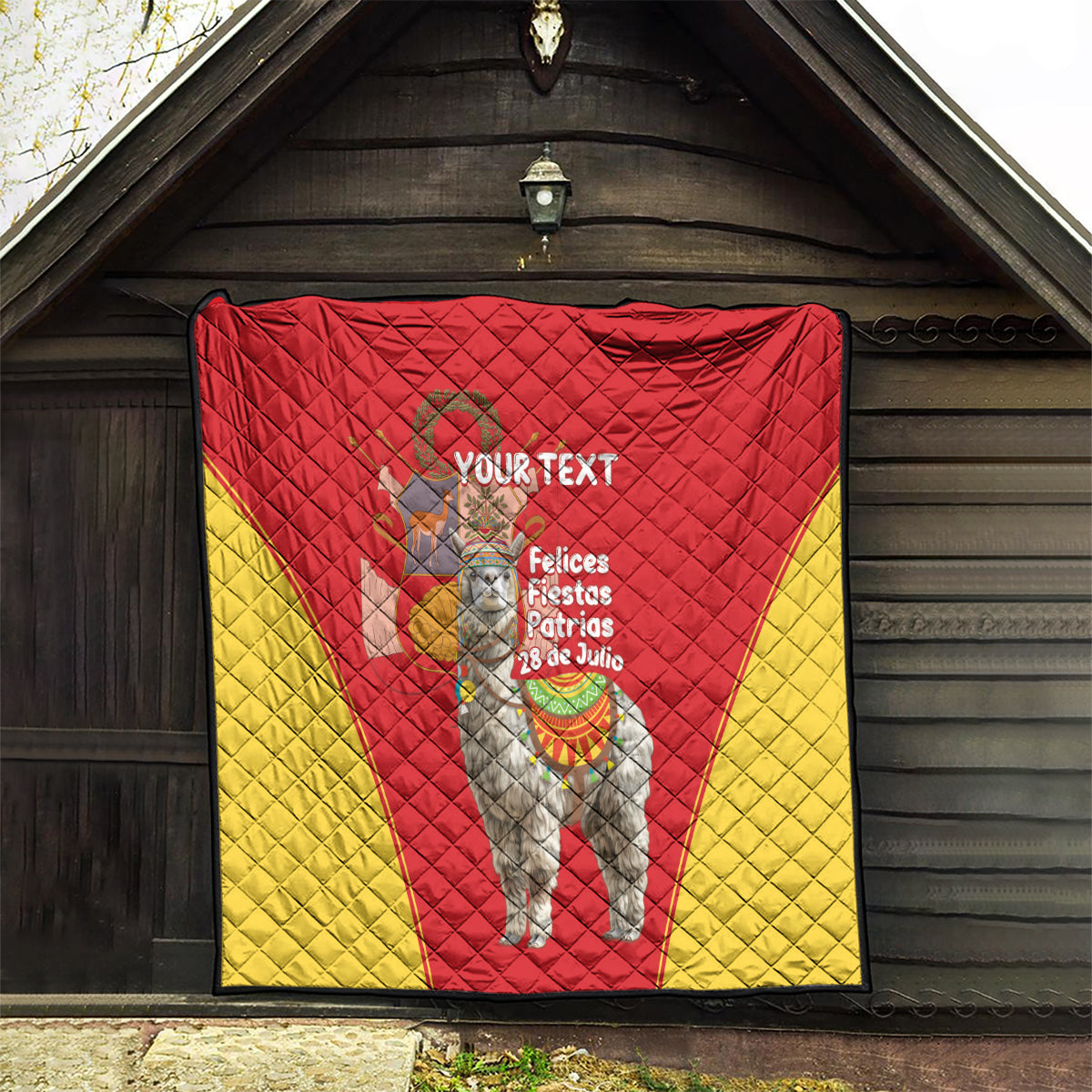 Personalised Peru Independence Day Quilt Peruvian Alpaca Feliz 28 de Julio - Wonder Print Shop