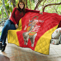 Personalised Peru Independence Day Quilt Peruvian Alpaca Feliz 28 de Julio - Wonder Print Shop