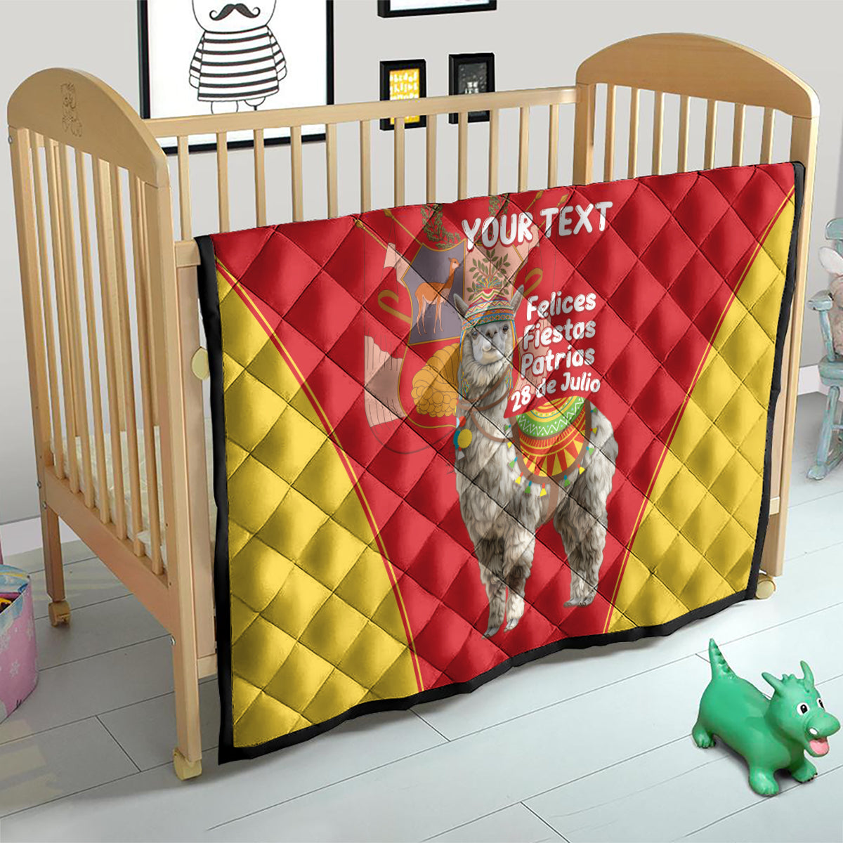 Personalised Peru Independence Day Quilt Peruvian Alpaca Feliz 28 de Julio - Wonder Print Shop
