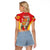 Personalised Peru Independence Day Raglan Cropped T Shirt Peruvian Alpaca Feliz 28 de Julio - Wonder Print Shop