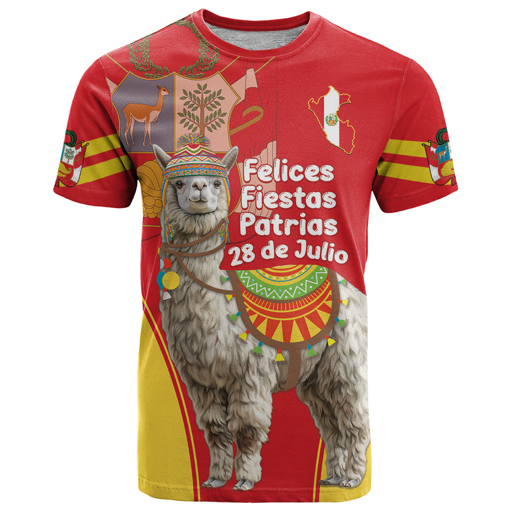 Personalised Peru Independence Day T Shirt Peruvian Alpaca Feliz 28 de Julio - Wonder Print Shop