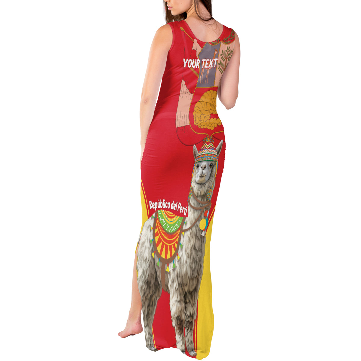 Personalised Peru Independence Day Tank Maxi Dress Peruvian Alpaca Feliz 28 de Julio - Wonder Print Shop