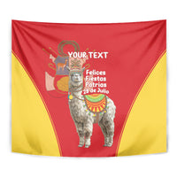 Personalised Peru Independence Day Tapestry Peruvian Alpaca Feliz 28 de Julio - Wonder Print Shop