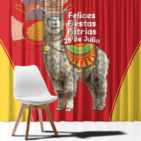 Personalised Peru Independence Day Window Curtain Peruvian Alpaca Feliz 28 de Julio - Wonder Print Shop