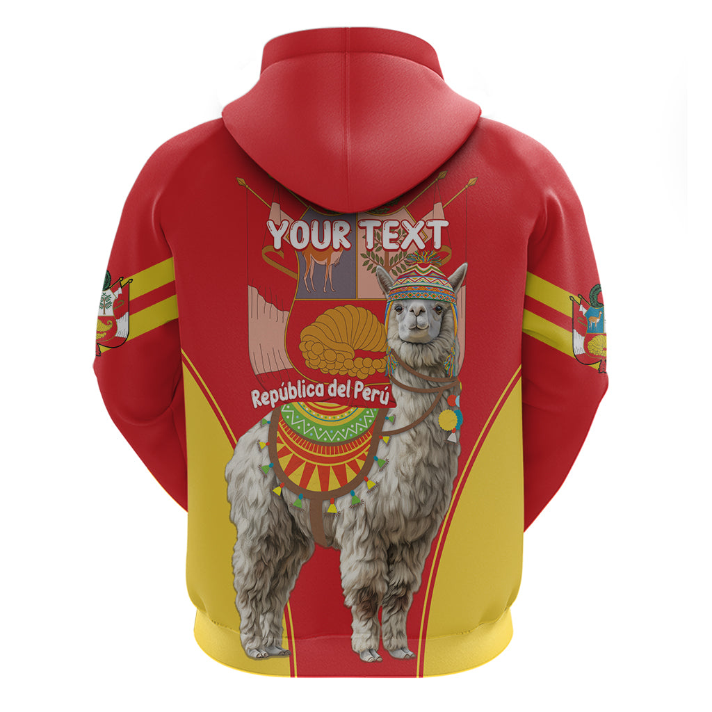 Personalised Peru Independence Day Zip Hoodie Peruvian Alpaca Feliz 28 de Julio - Wonder Print Shop