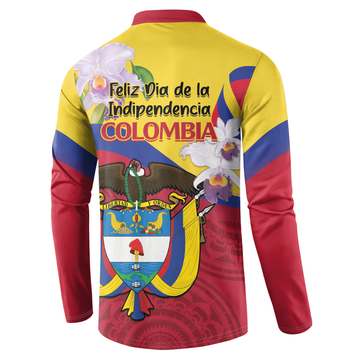 Colombia Independence Day Button Sweatshirt Feliz Dia de la Independencia - Wonder Print Shop
