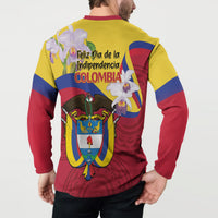 Colombia Independence Day Button Sweatshirt Feliz Dia de la Independencia - Wonder Print Shop