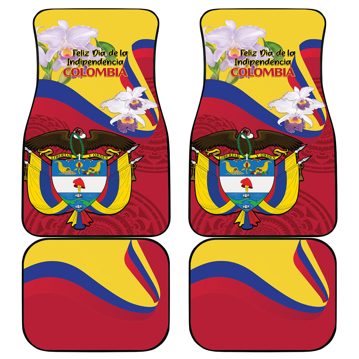 Colombia Independence Day Car Mats Feliz Dia de la Independencia - Wonder Print Shop