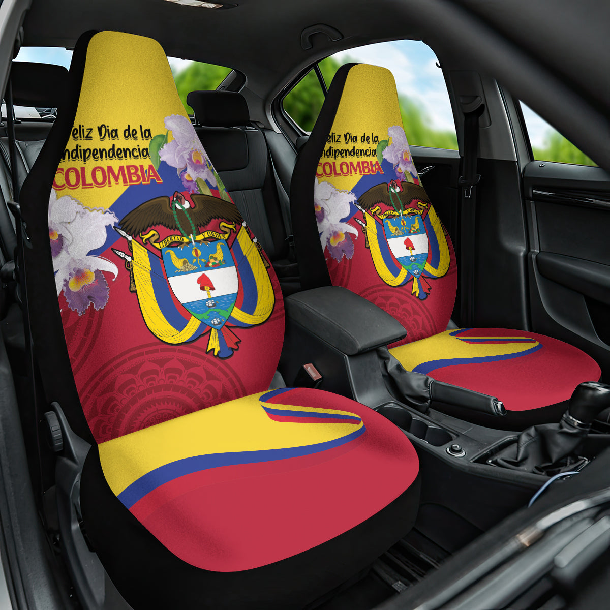 Colombia Independence Day Car Seat Cover Feliz Dia de la Independencia