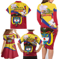 Colombia Independence Day Family Matching Long Sleeve Bodycon Dress and Hawaiian Shirt Feliz Dia de la Independencia - Wonder Print Shop
