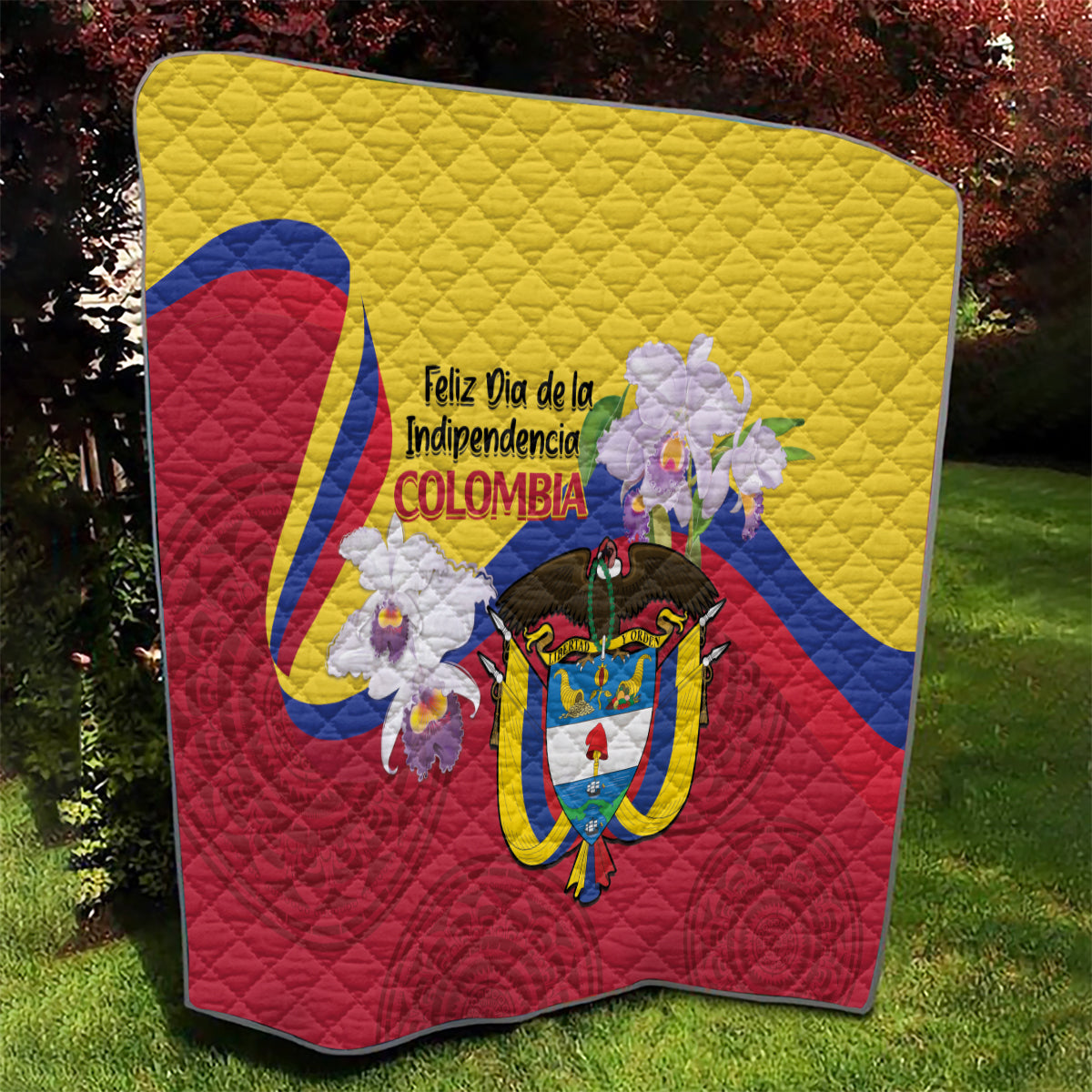 Colombia Independence Day Quilt Feliz Dia de la Independencia - Wonder Print Shop