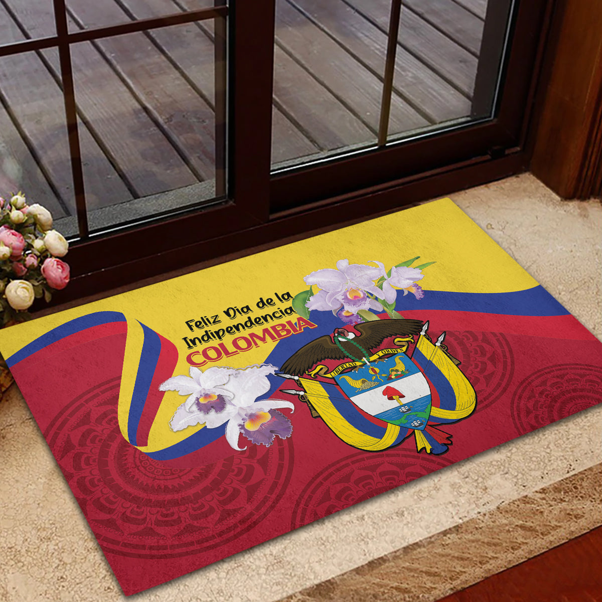 Colombia Independence Day Rubber Doormat Feliz Dia de la Independencia - Wonder Print Shop