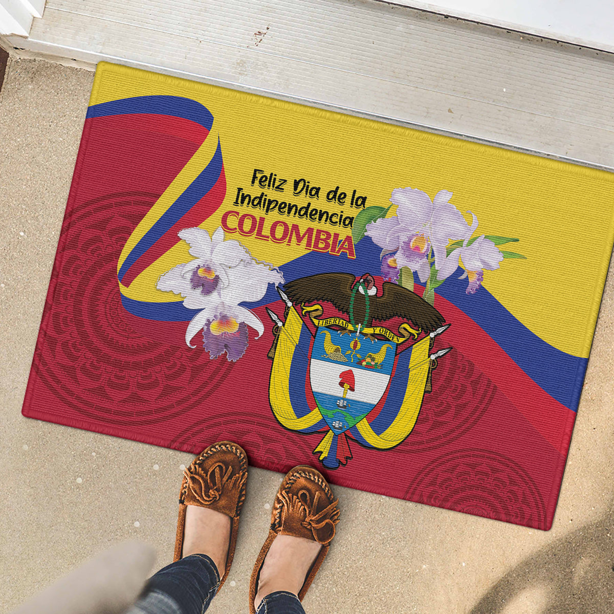 Colombia Independence Day Rubber Doormat Feliz Dia de la Independencia - Wonder Print Shop