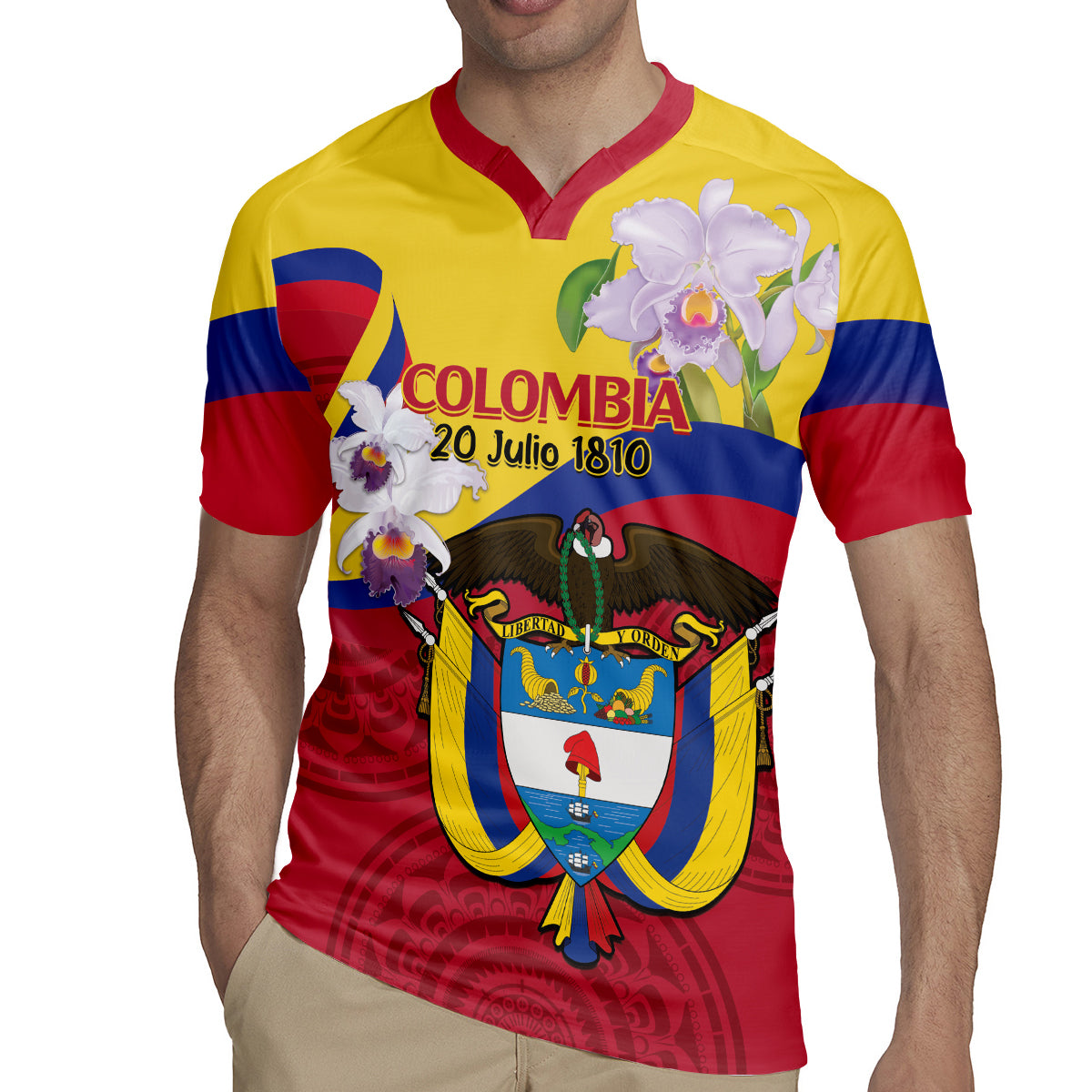 Colombia Independence Day Rugby Jersey Feliz Dia de la Independencia - Wonder Print Shop