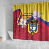 Colombia Independence Day Shower Curtain Feliz Dia de la Independencia